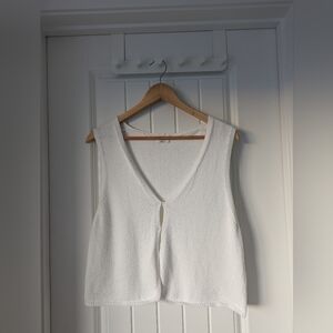 Aritzia Wilfred Cotton Sweater Vest White Size XL